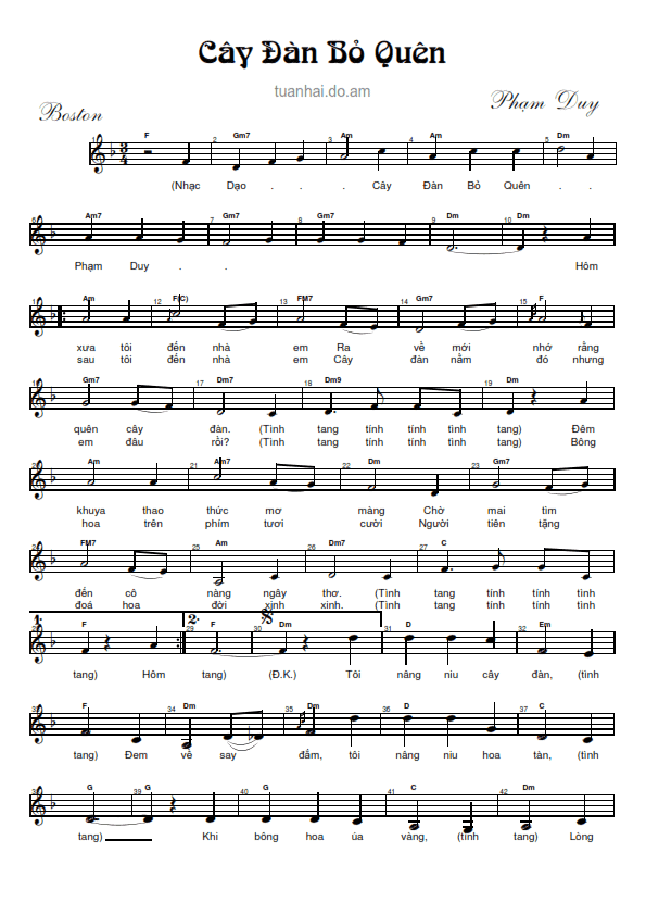 Cay Dan Bo Quen - Pham Duy - Waltz_001