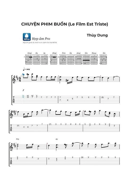 Chuyen phim buon - Thuy Dung - sheet