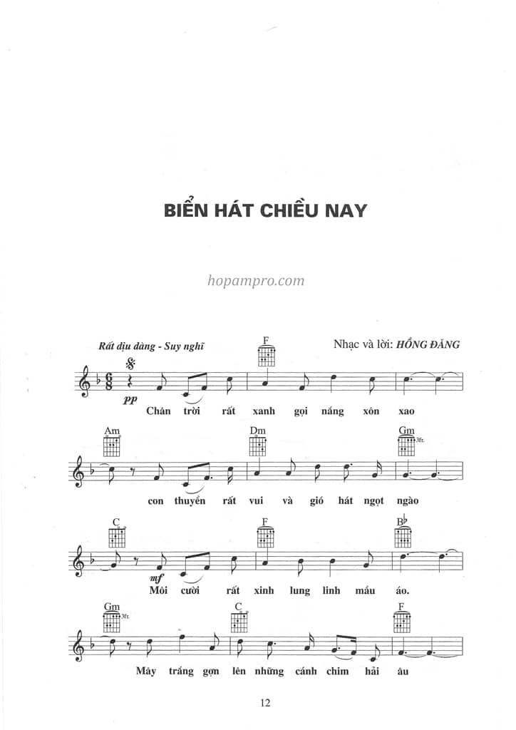 Bien hat chieu nay - sheet