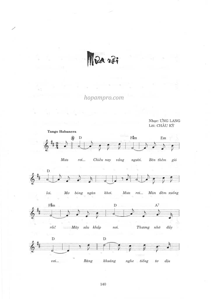 Mua roi - sheet