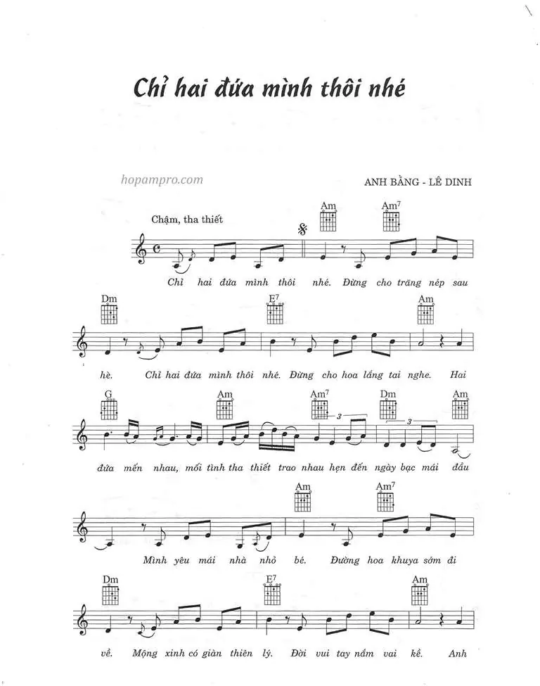 Chi hai dua minh thoi nhe - sheet