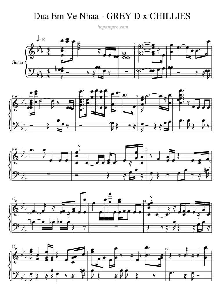 Sheet music: Đưa em về nhà