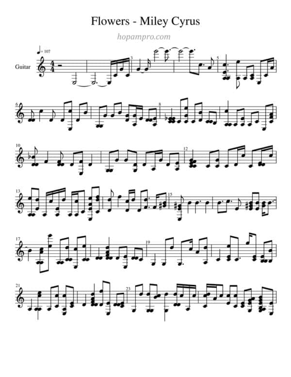 Flowers - Miley Cyrus - sheet