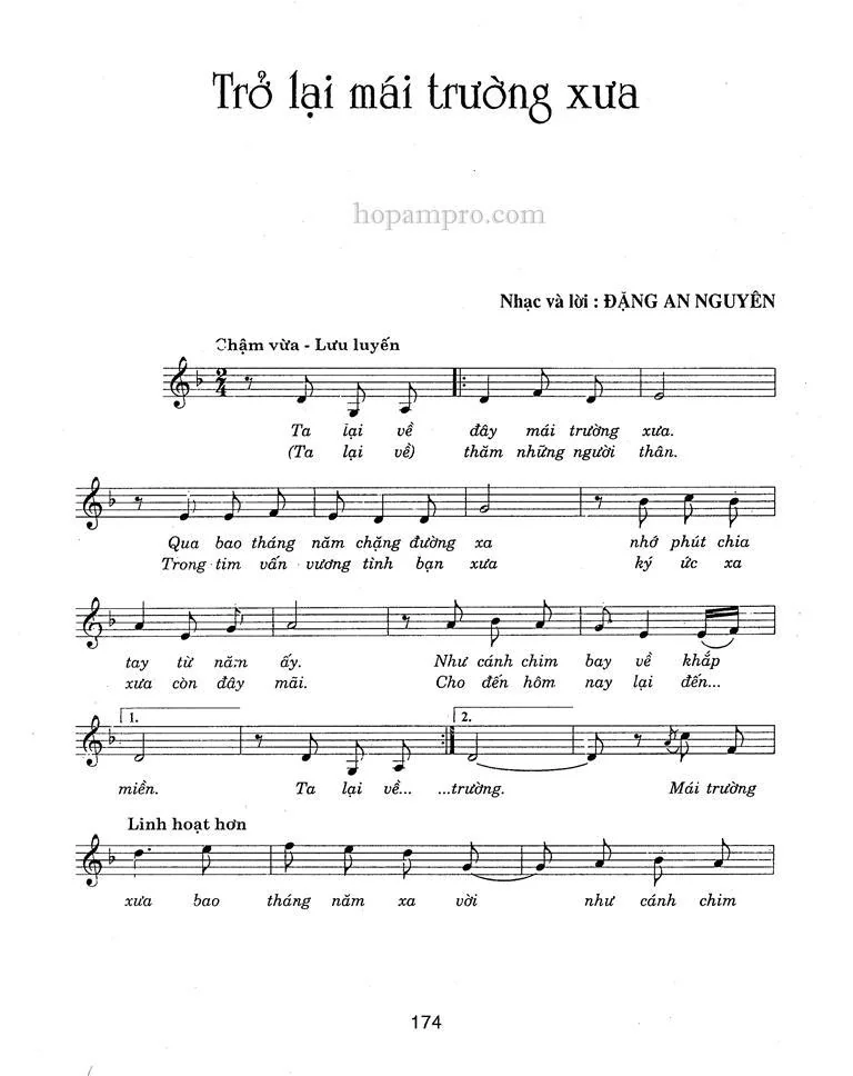 Trở lại mái trường xưa - sheet music 1