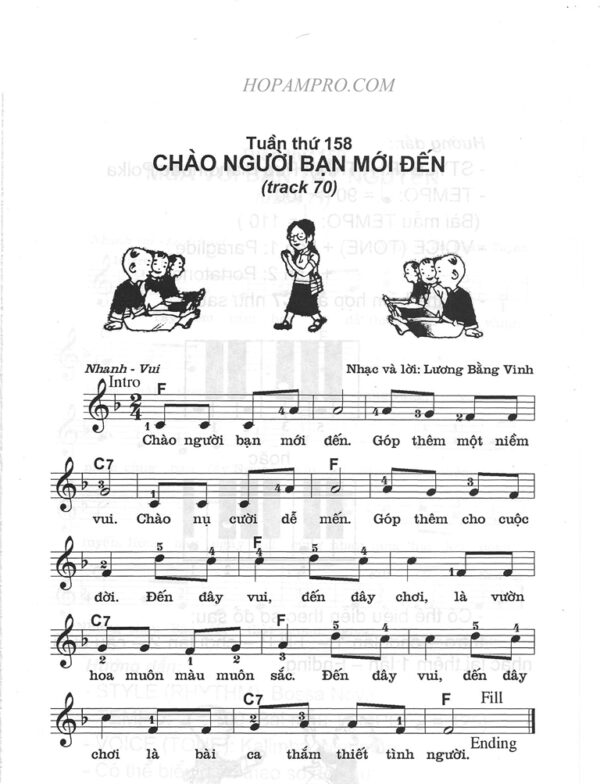 Chao nguoi ban moi den - sheet