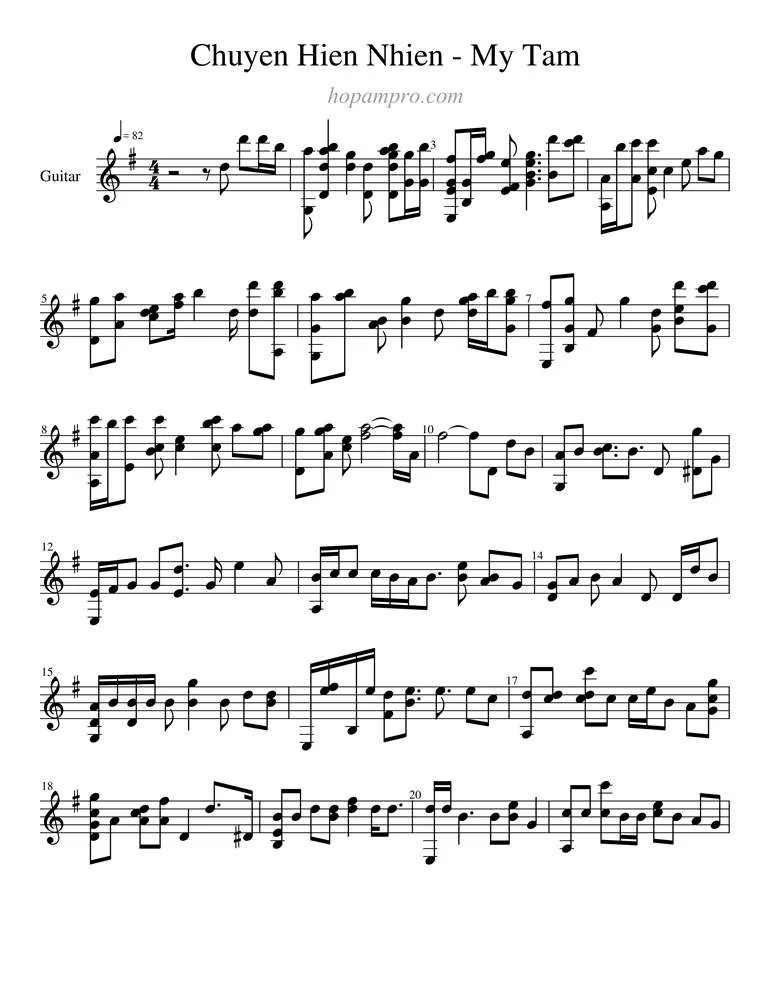 Chuyen hien nhien - My Tam - sheet