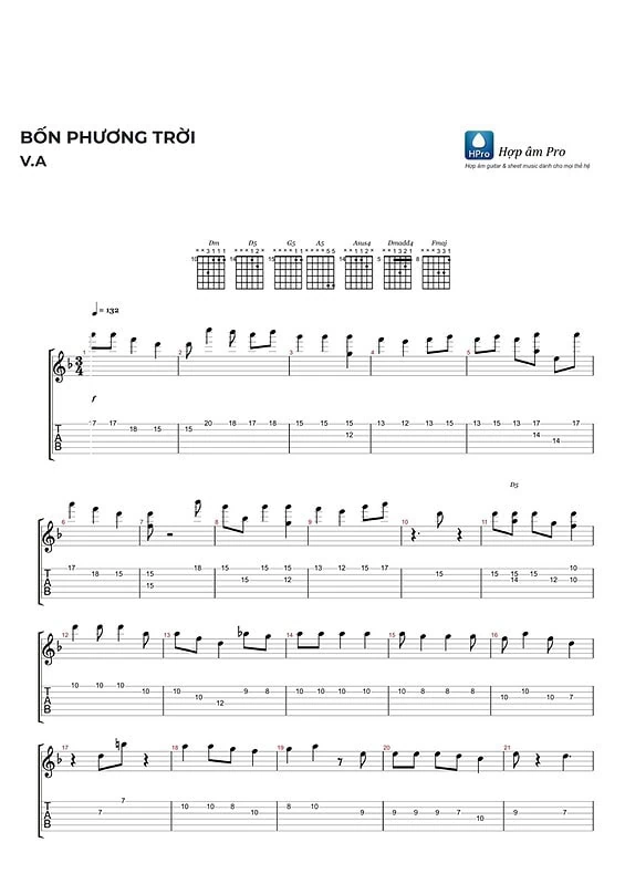 Bon phuong troi - sheet