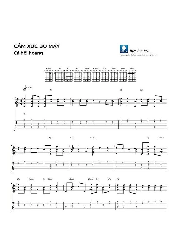 Cam xuc bo may - Ca hoi hoang - sheet