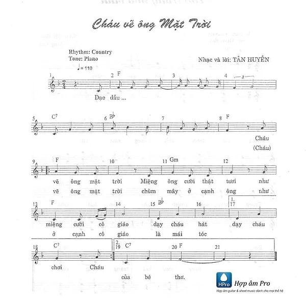 Chau ve ong mat troi - sheet