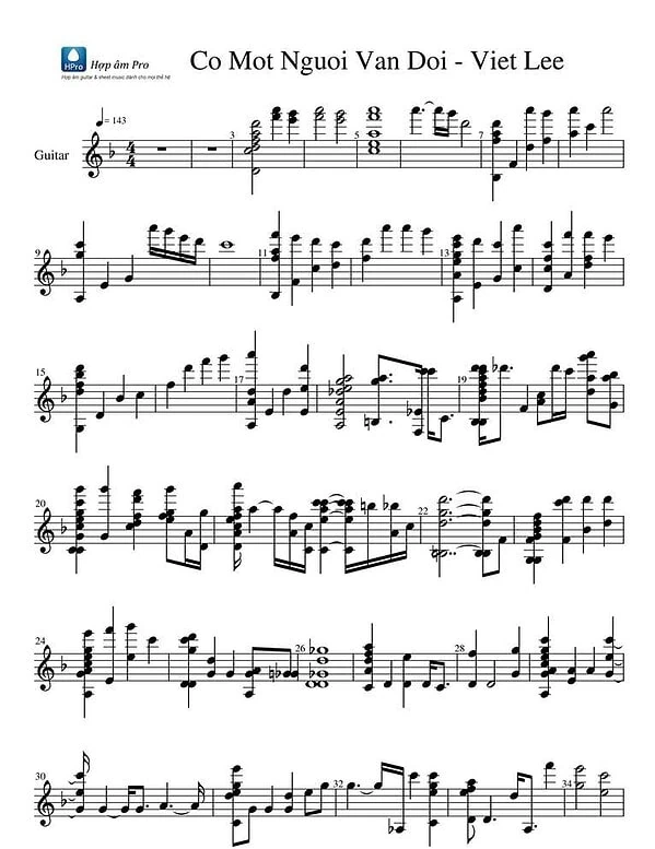 Co mot nguoi van doi - Viet Lee - sheet