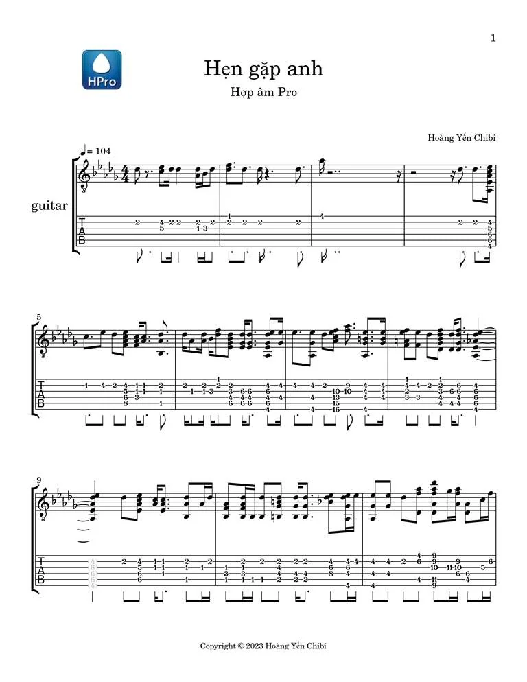 Hẹn gặp anh - sheet music
