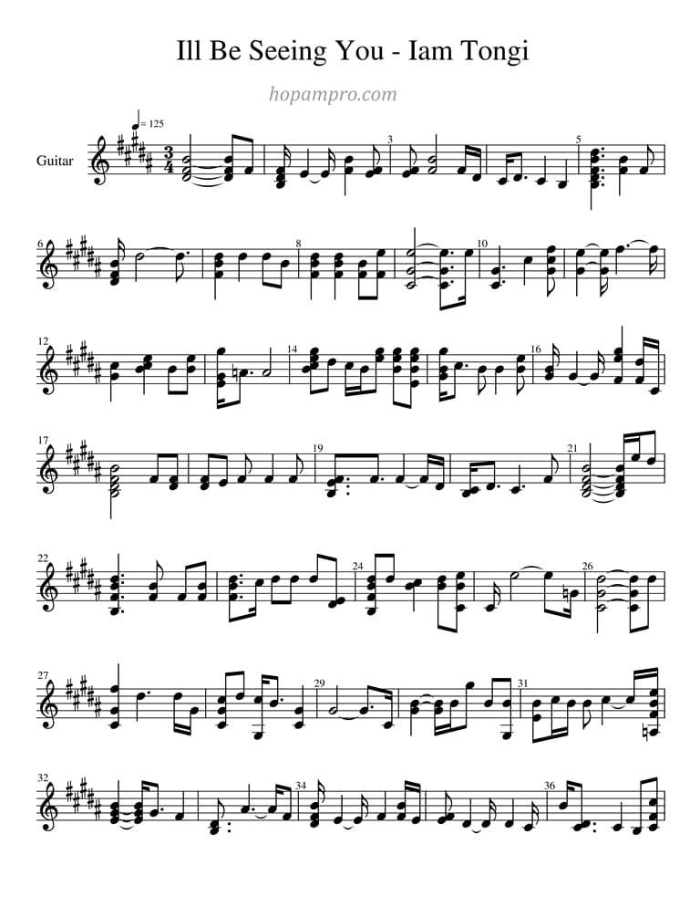 Ill Be Seeing You - Iam Tongi - sheet