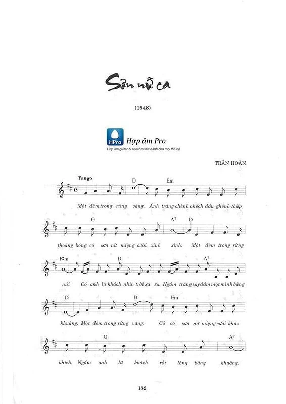 Son nu ca - sheet
