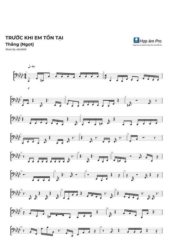 Truoc khi em ton tai - Thang - sheet