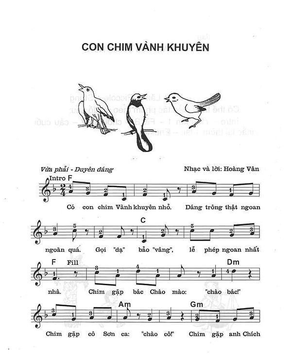 Con chim vanh khuyen - sheet