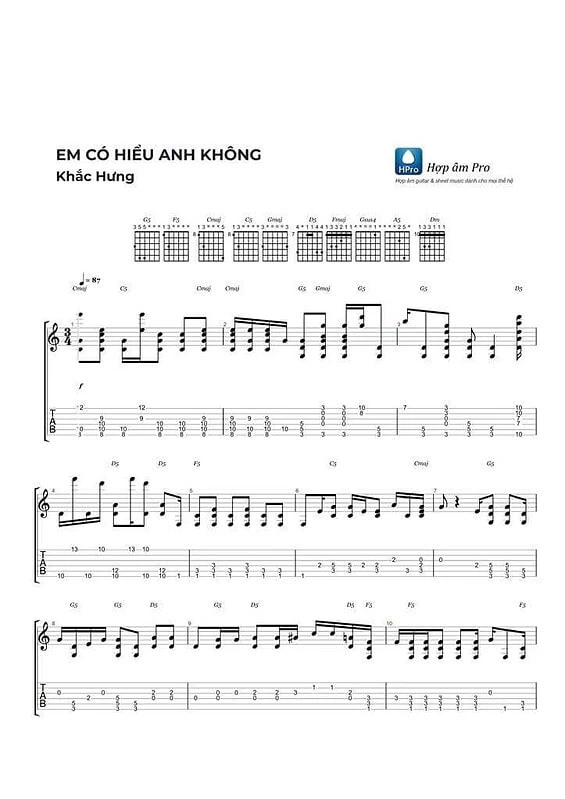 Em co hieu anh khong - Khac Hung - sheet