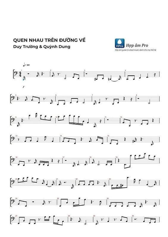 Quen nhau tren duong ve - sheet