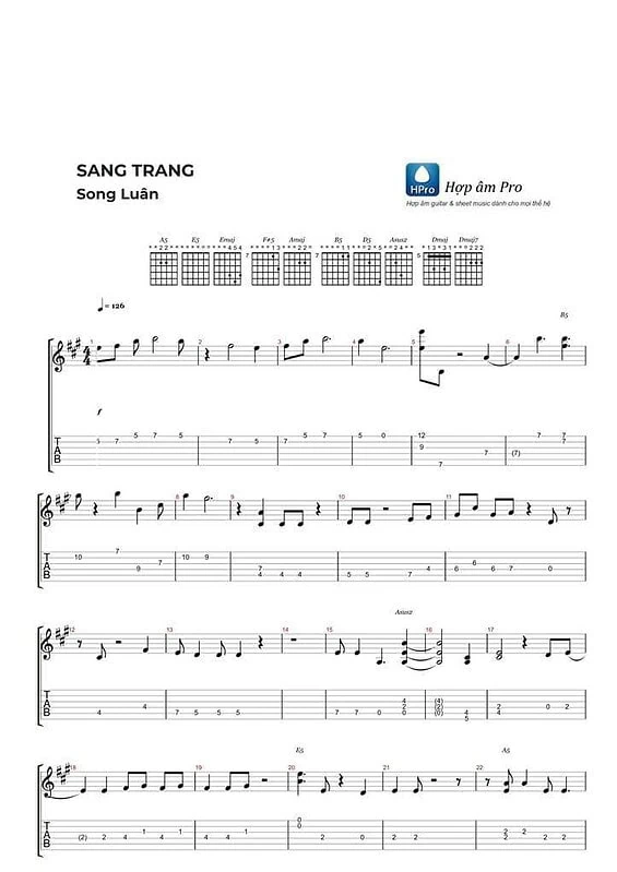Sang trang - Song Luan - sheet