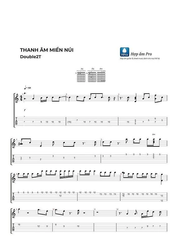 Thanh am mien nui - sheet